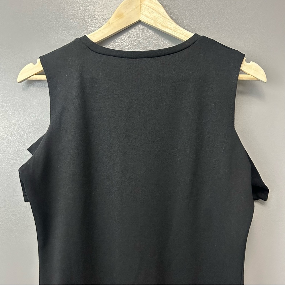 ICHI Black Cold Shoulder Dress Black Size Medium - Picture 6 of 8